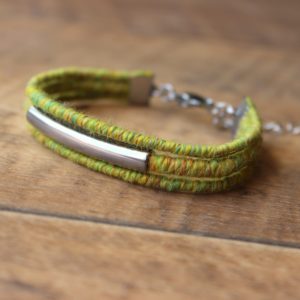 LYCUS alpaca bracelet - Green tweed