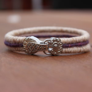 CATORIN alpaca bracelet - Light Rose Grey + Plum Tweed