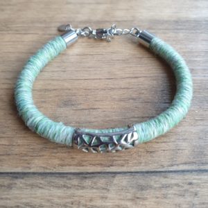 SARYSS alpaca bracelet - sea green tweed
