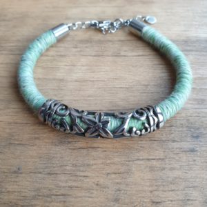 TINITH alpaca bracelet - sea green tweed