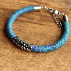 SARYSS alpaca bracelet - blue tweed