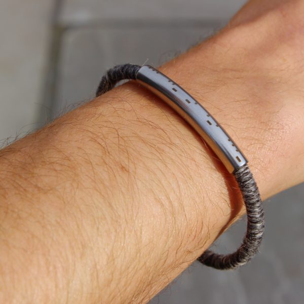 morse code ethical alpaca bracelet gift yarn men