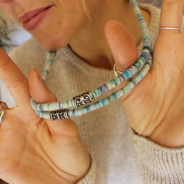 ethical alpaca necklace long gift yarn