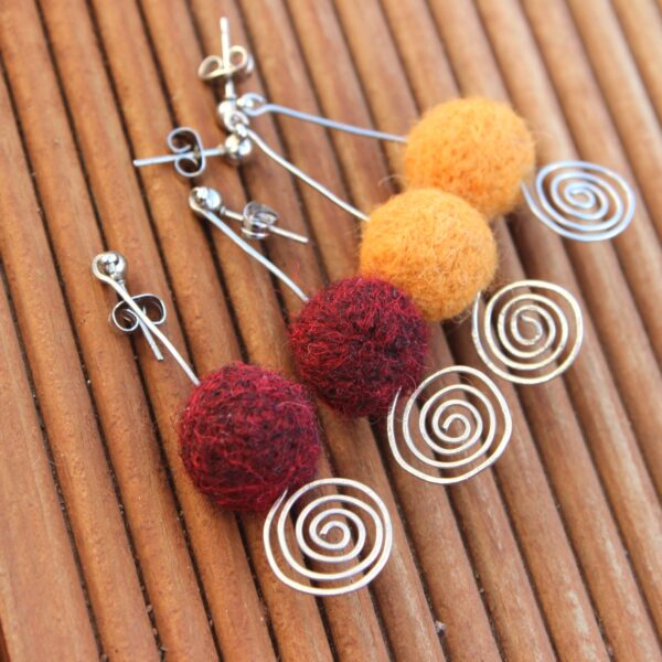 ethical alpaca earrings gift yarn
