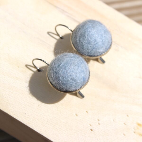 ARTA felted alpaca earrings stainless steel ethical lever back