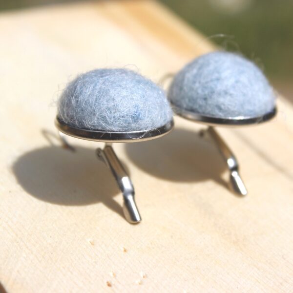 ARTA felted alpaca earrings stainless steel ethical lever back