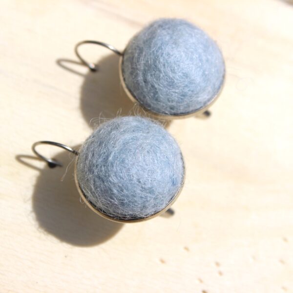 ARTA felted alpaca earrings stainless steel ethical lever back