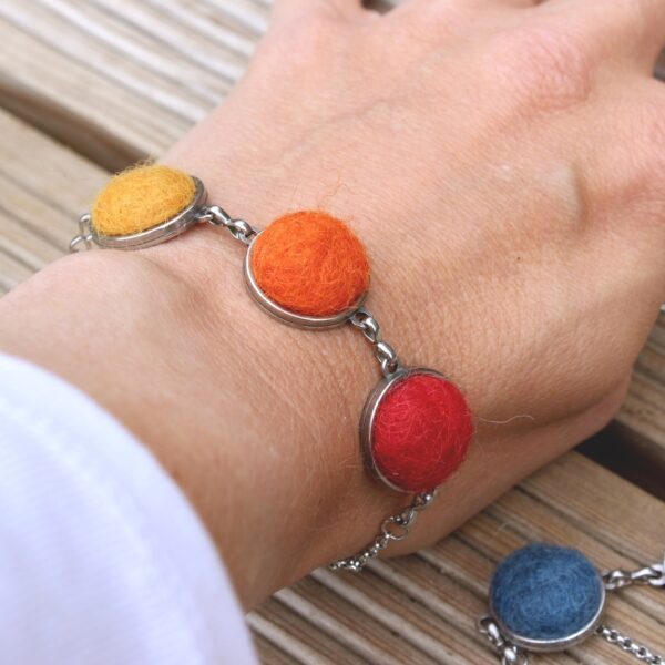 IMAT felted alpaca bracelet colourful fleece ethical