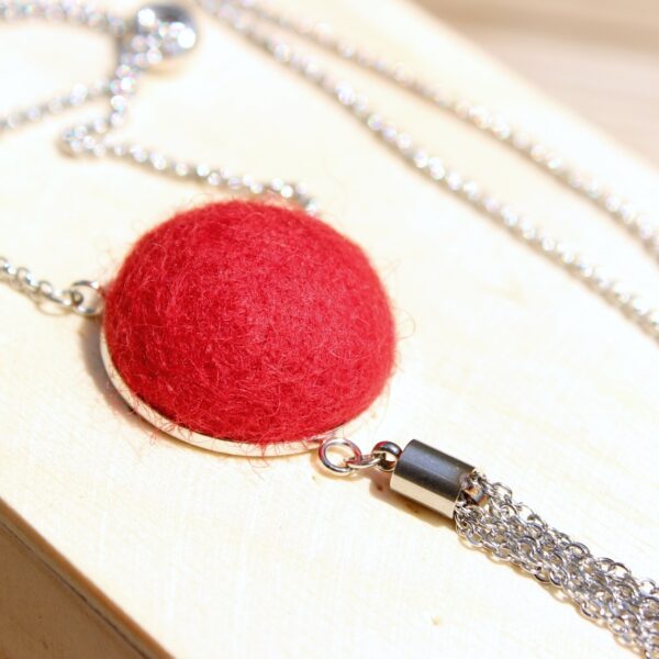 KARDA felted alpaca necklace long ethical tassel