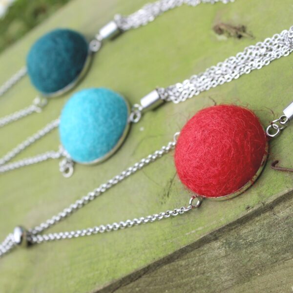 KARDA felted alpaca necklace long ethical tassel