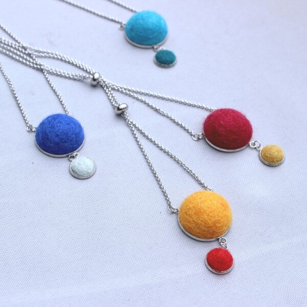 LALHI felted alpaca necklace_long ethical colourful wool