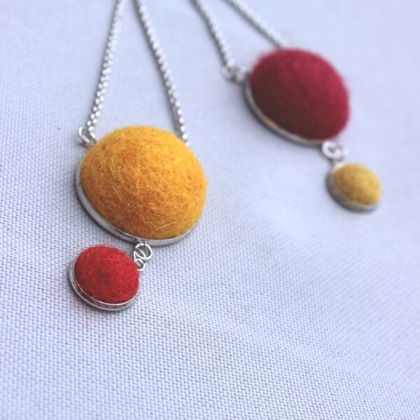 LALHI felted alpaca necklace_long ethical colourful wool