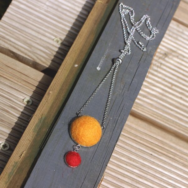 LALHI felted alpaca necklace_long ethical colourful wool