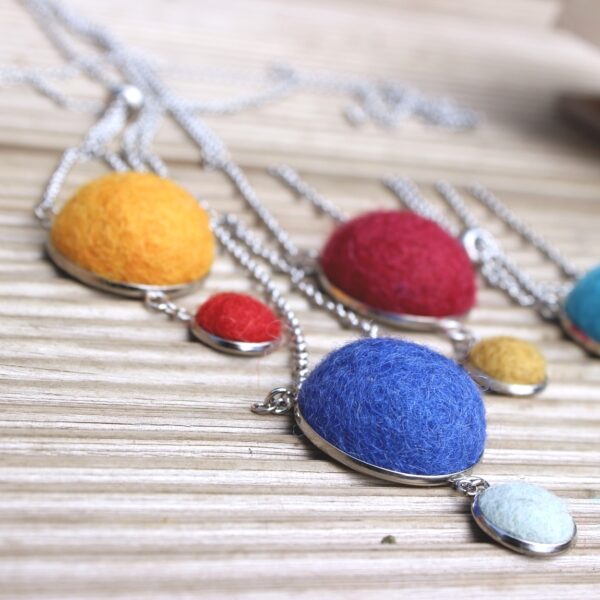 LALHI felted alpaca necklace_long ethical colourful wool