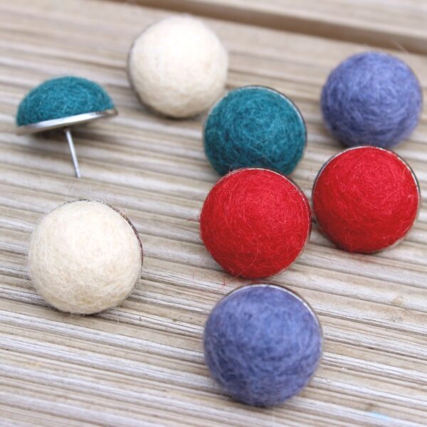 NAVA felted alpaca large stud earrings_ethical, fleece