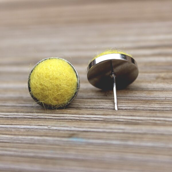 TARTAS felted alpaca stud earrings stainless steel ethical