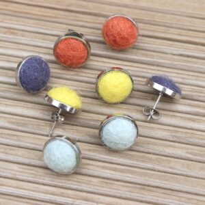 TARTAS felted alpaca stud earrings stainless steel ethical