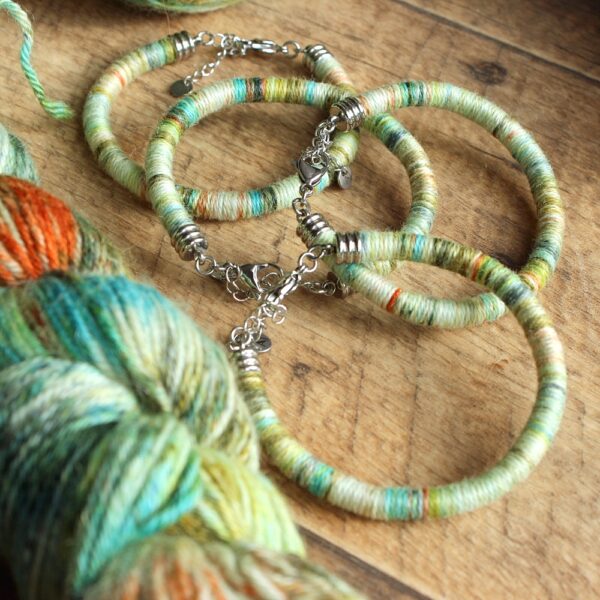 hand-dyed ethical alpaca bracelet