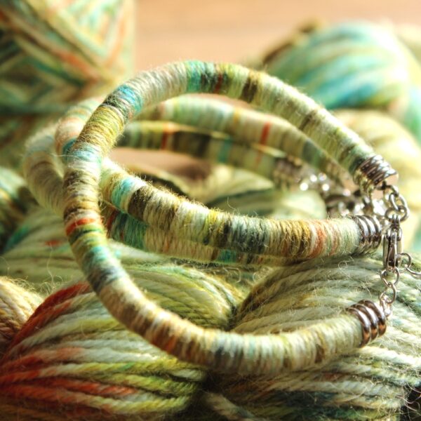 hand-dyed ethical alpaca bracelet